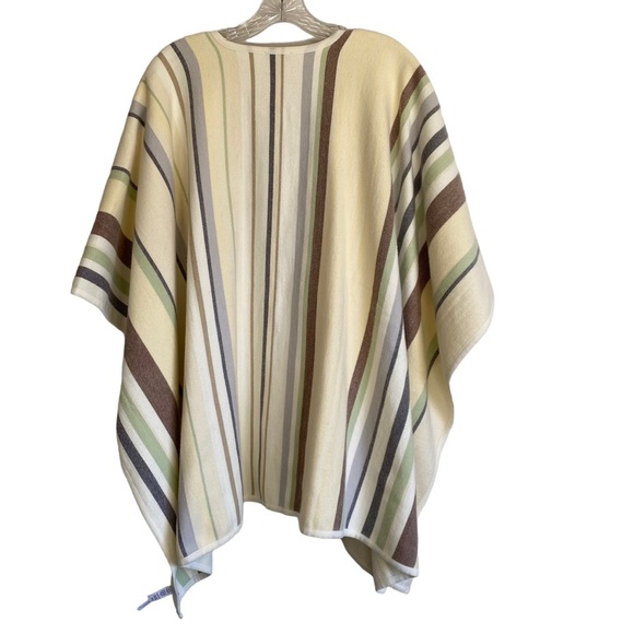 Ann Taylor Cotton Wrap Shawl Neutral Stripes NEW - Picture 3 of 9